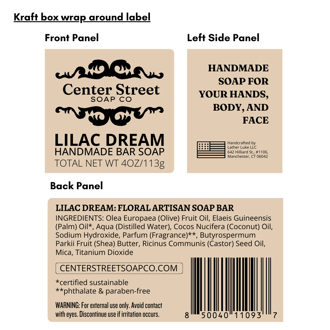 Lilac Dream Handmade Artisan Bar Soap by Center Street Soap Co.